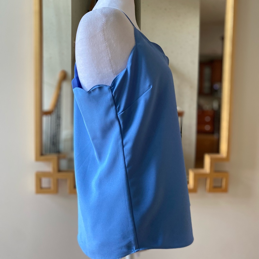 J CREW Scalloped Cami Top - blue sz 8 - Picture 2 of 14